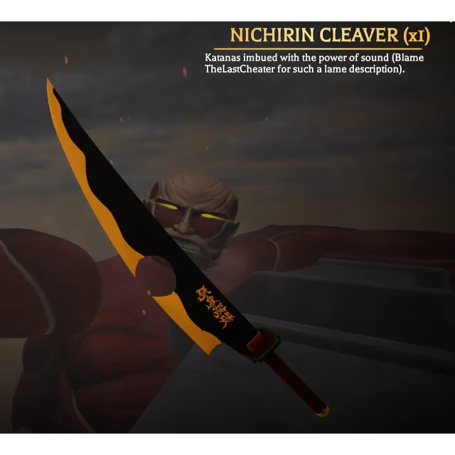 NICHIRIN CLEAVER - AOTR - Attack on Titan Revolution Game Item - Gameflip