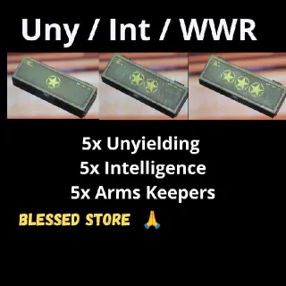 5x Uny 5x Int 5x Arms Keepers