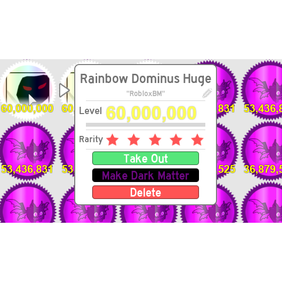 Other 4x Rainbow Dominus Huge In Game Items Gameflip - roblox pet simulator dominus rainbow
