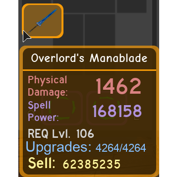 Gear Overlord S Manablade In Game Items Gameflip - dungeon quest roblox the canals