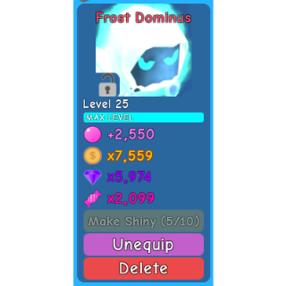 Other 1x Frost Dominus Max Lv In Game Items Gameflip - max lvl frost dominus roblox