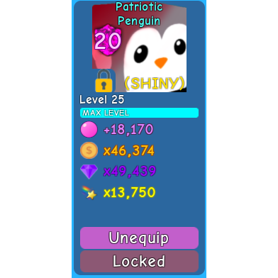 Pet Shiny Patriotic Penguin In Game Items Gameflip - roblox pet simulator penguin