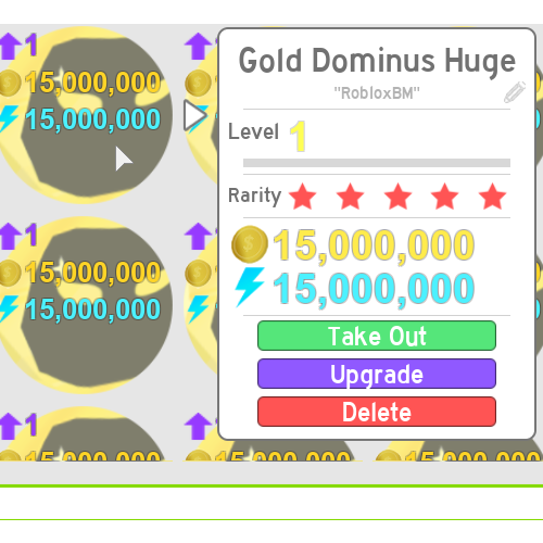 Other Gold Dominus Huge 1x In Game Items Gameflip - roblox pet simulator tier 15