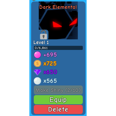 Pet 4x Dark Elemental Bgs In Game Items Gameflip - atlantis case simulator roblox