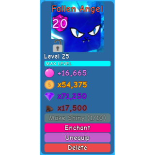 Pet Fallen Angel Bgs In Game Items Gameflip - shiny rainbow dogcat secret pet roblox bubble gum simulator