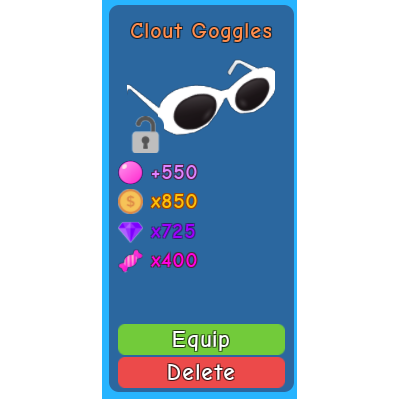 Other 1x Clout Goggles Bgs In Game Items Gameflip