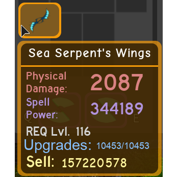 Gear Sea Serpent S Wings In Game Items Gameflip - roblox dungeon quest ghastly harbor