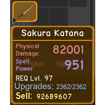 Roblox Katana Gear Id Gear Sakura Katana Dq In Game Items Gameflip