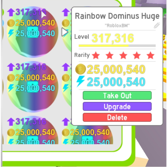 Other 4x Rainbow Dominus Huge In Game Items Gameflip - dominus rainbow roblox
