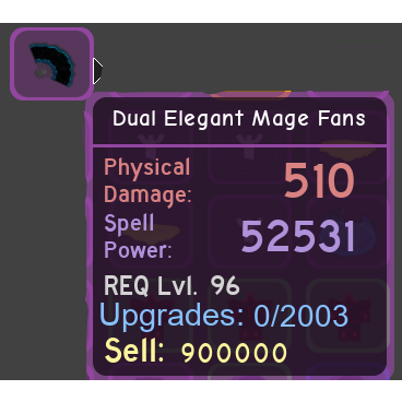 Other Dual Elegant Mage Fans In Game Items Gameflip - roblox dungeon quest mage weapons