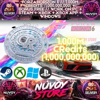 FORZA HORIZON 6 // 1000M CRedits (1,000,000,000) + Bonus  // Work on PC + steam + Xbox + Xbox App + Windows