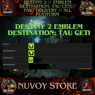DESTINY 2 // Emblem Destination: Tau Ceti // Fast Delivery // All platform