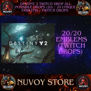 DESTINY 2 TWITCH DROP ALL POSSIBLE DROPS (20) / 20 UNIQUE EMBLEMS / TWITCH DROPS 