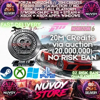 FORZA HORIZON 6 // 20M CRedits (20,000,000) VIA AUCTION // NO RISK BAN // ALL PLATFORM // Work on PC + PS + Steam + Xbox 