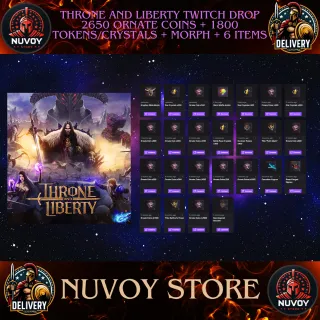 throne and liberty Twitch drop 2650 Ornate Coins + 1800 Tokens/Crystals + Morph + 6 Items