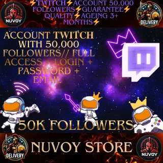⚡️𝐓𝐖𝐈𝐓𝐂𝐇⚡️ACCOUNT 50,000 FOLLOWERS⚡️GUARANTEE⚡️QUALITY⚡️AGEING 3+ months⚡️✅