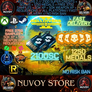HELLDIVERS 2 // 2100 SC + BONUS + 1250 MEDALS + FREE 3750 SAMPLES + 50K XP AND XP WEAPON // ALL PLATFORM // FAST DELIVERY