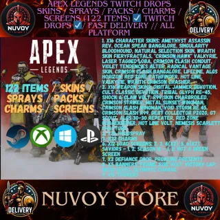Apex Legends Twitch DROPS  SKINS / SPRAYS / PACKS / CHARMS / SCREENS (122 items) ☑️ / Fast Delivery // all platform