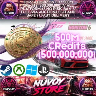 FORZA HORIZON 6 // 500M Credits (500,000,000) // ALL PLATFORM // NO RISK BAN // FULL VIA AUCTION LEGIT // FAST DELIVERY