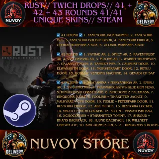 rust// twich drops// 41 + 42 + 43 ROUNDs 41/41 unique skins// Steam
