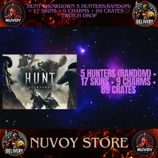 Hunt: Showdown 1896 Twitch Drop ALL PLATFORM // 5 HUNTERS(Random) + 17 SKINS + 9 CHARMS + 89 CRATES