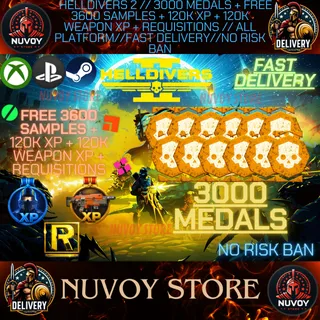 HELLDIVERS 2 // 3000 Medals + Free 3600 Samples + 120k XP + 120k Weapon XP + Requisitions // ALL PLATFORM // FAST DELIVERY