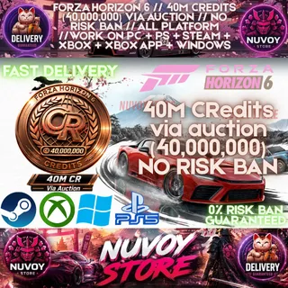 FORZA HORIZON 6 // 40M CRedits (40,000,000) VIA AUCTION // NO RISK BAN // ALL PLATFORM // Work on PC + PS + Steam + Xbox 