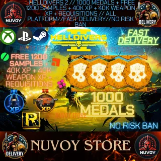 HELLDIVERS 2 // 1000 Medals + Free 1200 Samples + 40k XP + 40k Weapon XP + Requisitions // ALL PLATFORM