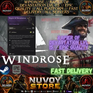 WINDROSE // RAPIER OF DEVASTATION lvl 15 // EPIC QUALITY// All Platform // FAST DELIVERY// All servers
