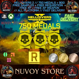 HELLDIVERS 2 // 750 Medals + 900 Free Samples + Requisitions + XP // Fast Delivery // All Platform // No Risk Ban