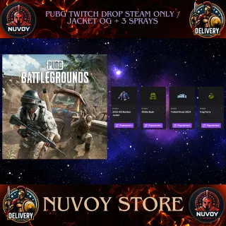 PUBG TWITCH DROP STEAM ONLY / JACKET OG + 3 SPRAYS