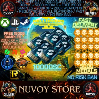 HELLDIVERS 2 // 10000 SC + BONUS + 5000 MEDALS + FREE 15000 SAMPLES + 200K XP AND XP WEAPON // ALL PLATFORM // FAST DELIVERY