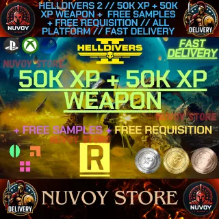 HELLDIVERS 2 // 50K XP + 50K XP Weapon + Free Samples + Free Requisitions // Fast Delivery // all Platform