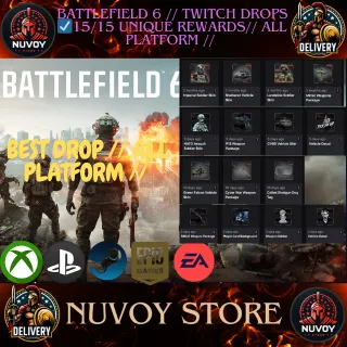 BATTLEFIELD 6 // Twitch Drops ☑️15/15 unique rewards // ALL PLATFORM //