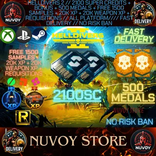 HELLDIVERS 2 // 2100 SC + BONUS + 500 MEDALS + FREE 1500 SAMPLES + 20K XP AND XP WEAPON // ALL PLATFORM // FAST DELIVERY