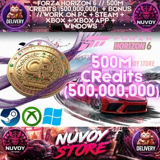 FORZA HORIZON 6 // 500M CRedits (500,000,000)  + Bonus //Work on PC + steam + Xbox + Xbox App + Windows