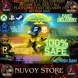 HELLDIVERS 2 // All content in game (LVL 150) // ALL PLATFORM // FAST DELIVERY // No Risk Ban / Steam + PS + Xbox
