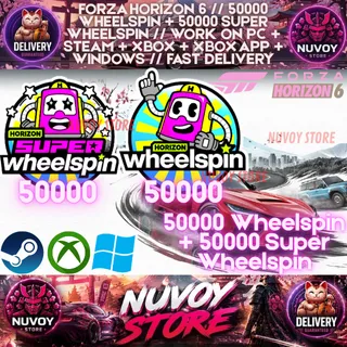 FORZA HORIZON 6 // 50000 Wheelspin + 50000 Super Wheelspin + Bonus // Work on PC + steam + Xbox + Xbox App + Windows