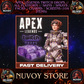 Apex Legends Twitch Drops // All Platform // SKINS / SPRAYS / PACKS / CHARMS / SCREENS (104 items) 