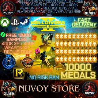 HELLDIVERS 2// 10000 Medals + Free 12000 Samples + 400k XP + 400k Weapon XP + Requisitions // ALL PLATFORM