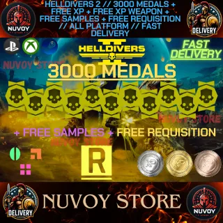HELLDIVERS 2 // 3000 Medals + 3600 Free Samples + Requisitions + XP // Fast Delivery //All Platform//Best Service on Gameflip