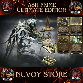 Ash Prime Ultimate Edition // All Platform + 1 Warframe Slot + 1 Orokin Reactor + 2 Weapon Slot + 3 Forma + All Augment Mods