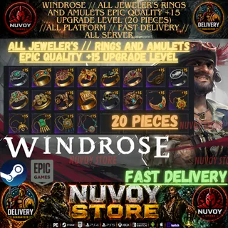 WINDROSE // All Rings And Amulets Epic Quality +15 Upgrade Level (20 pieces) // All Platform // FAST DELIVERY // ALL SERVER