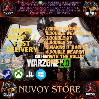 Warzone 2.0 ✅Twitch Drops✅ALL POSSIBLE 8 REWARDS✅ all plataform // fast delivery