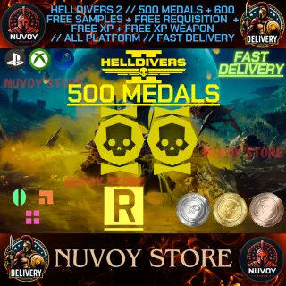 HELLDIVERS 2 // 500 Medals + FREE = 600 Samples + Requisitions + XP // Fast Delivery // All Platform // NO RISK BAN