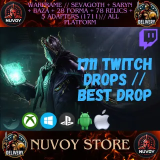 Warframe // Sevagoth + Saryn + Baza + 28 Forma + 78 Relics + 5 Adapters (1711)// all platform
