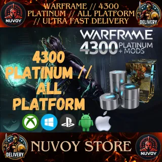 Warframe // 4300 platinum // all platform // Ultra Fast Delivery