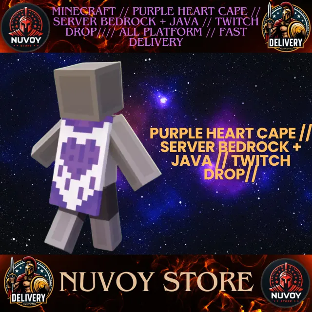 Minecraft Twitch Purple Heart Cape Für Java &  Produktbild-Vorschau 3