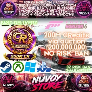 FORZA HORIZON 6 // 200M CRedits (200,000,000) VIA AUCTION // NO RISK BAN // ALL PLATFORM // Work on PC + PS + Steam + Xbox 