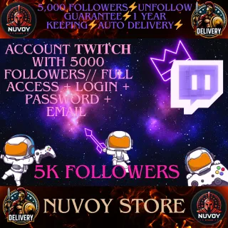 ⚡️TWITCH ACCOUNT TO START⚡️ 5,000 FOLLOWERS⚡️ UNFOLLOW GUARANTEE⚡️ 1 YEAR KEEPING⚡️